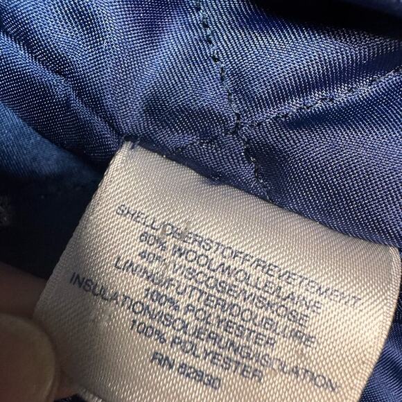 Vintage Lands' End Size 10 Petite Navy  Wool Hooded Duffle Coat Toggle Buttons - Picture 12 of 16